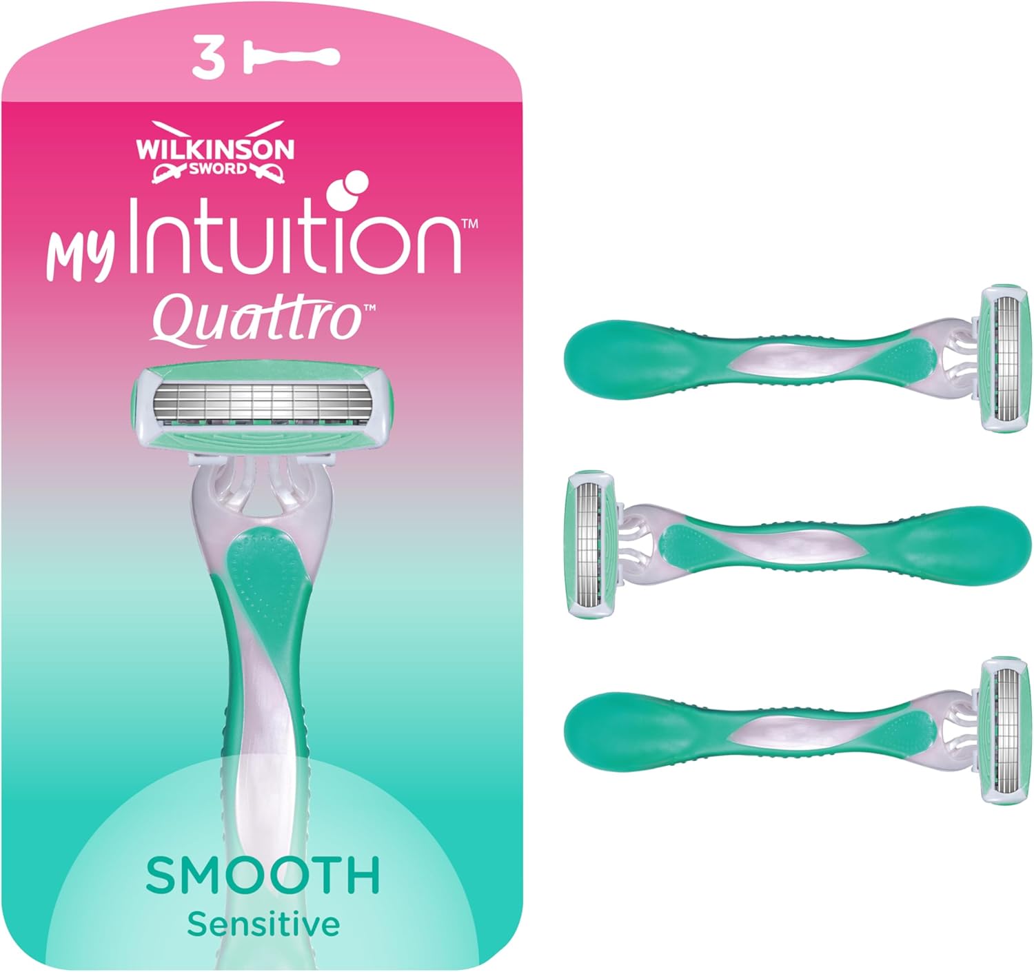 WILKINSON SWORD - Quattro For Women | Sensitive Comfort | Pack of 3 Disposable Razors