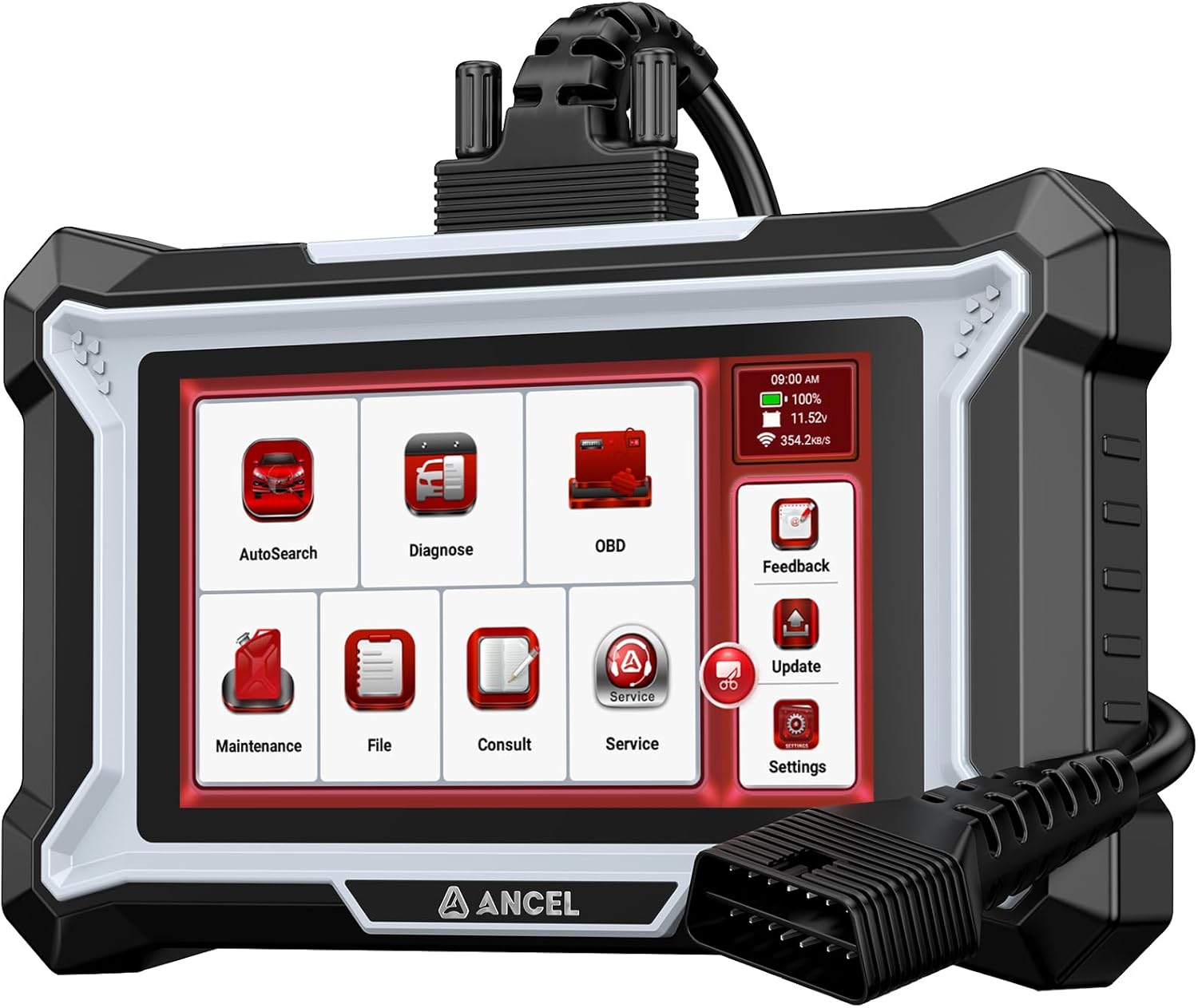 ANCEL DS100 OBD2 Scanner - ABS, SRS, Transmission & Check Engine Code Reader with 7 Reset, Oil/Brake/BMS/SAS/ETS Reset, ABS Auto Bleeding, Gear Learning, Lifetime Free Update, Online Customer Service