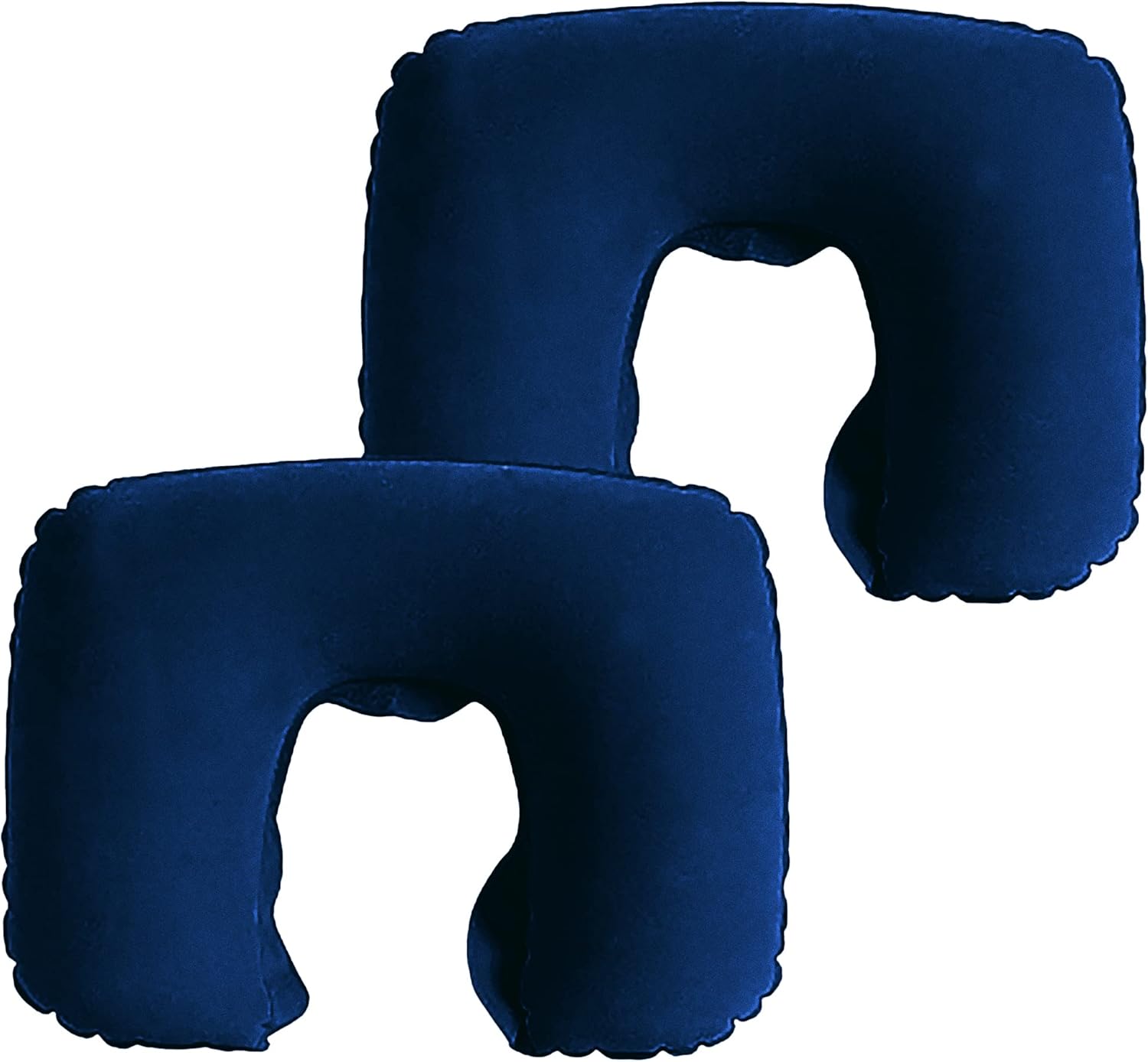 Pack of Two Inflatable Blow up Neck Pillow for Holiday and Travel Comfort. Compact and Light for Easy Storage (Royal Blue)