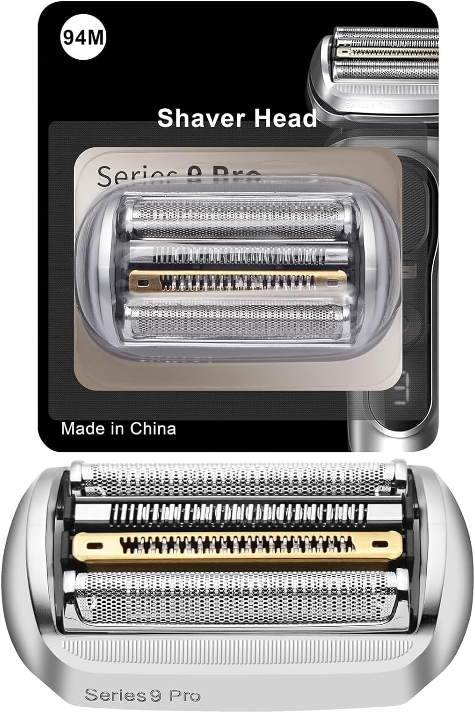 94M Replacement Shaver Head Compatible with Braun 9 Series Foil Shaver 9477cc,9330s,9465cc,9460cc,9419s,9390cc,9385cc