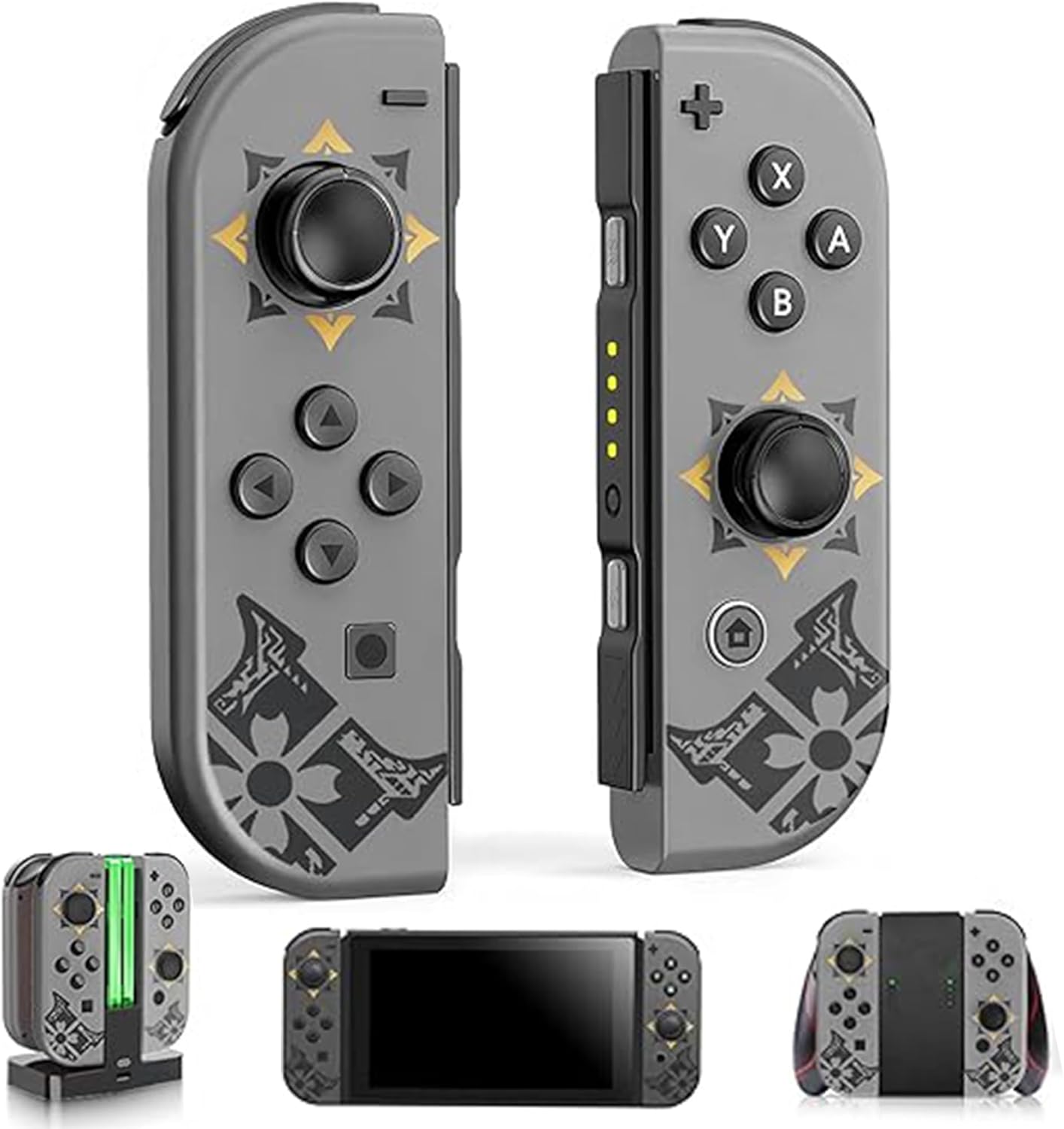 Controller for Switch,L/R Wireless Switch Controllers Work with Switch/OLED/Lite,No Drift Remote Gamepad Supports Wake-Up,Screenshot,6-Axis Gyro,Vibration,600mAh Battery,No NFC,Gray