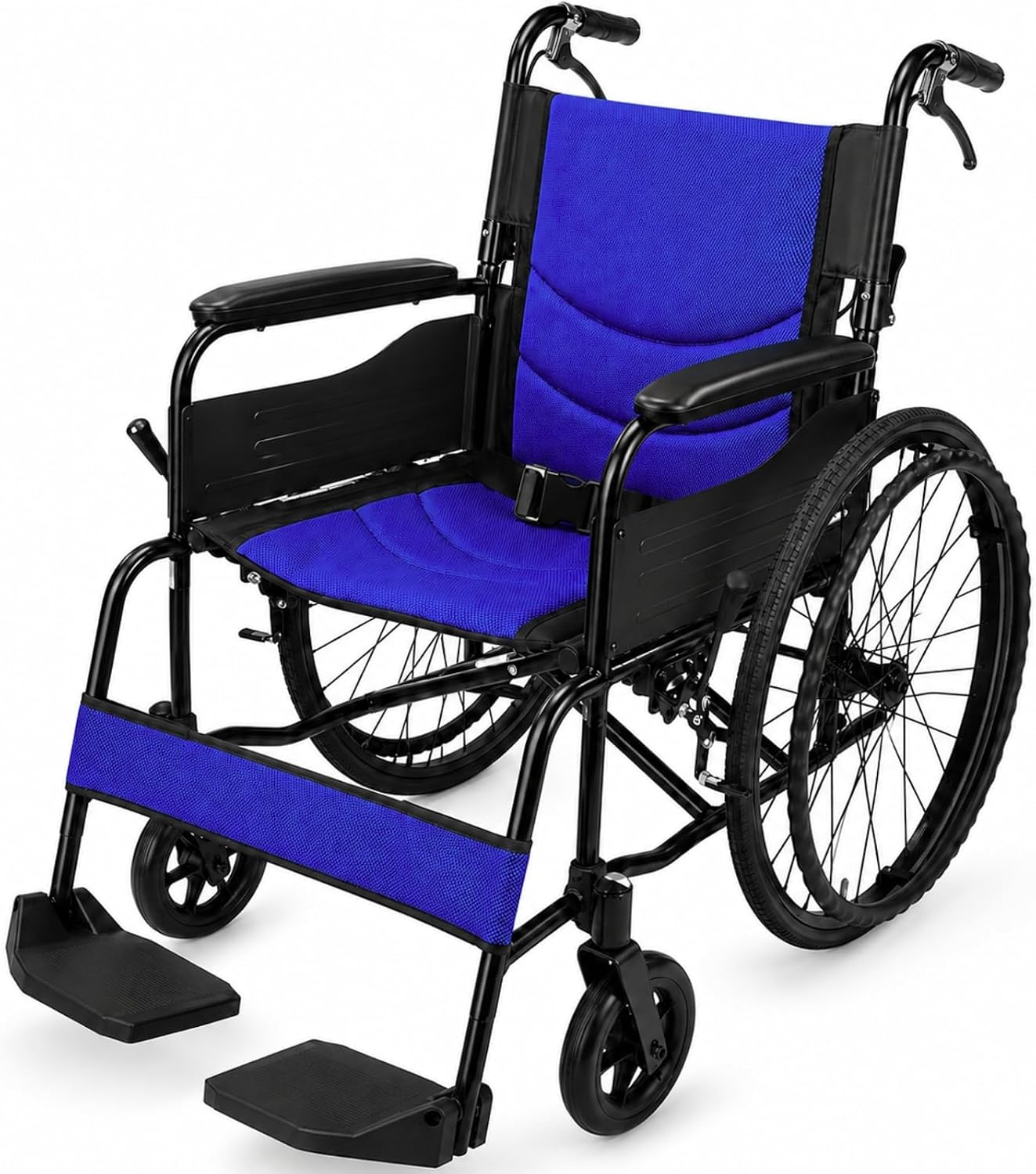 Vive Mobility Ultra Lightweight Wheelchair for Adults - Foldable | Collapsible Transport Wheelchair w/Adjustable Leg Rest & Footrest for Seniors - Portable Wheelchairs for Travel, 18” Seat, 28