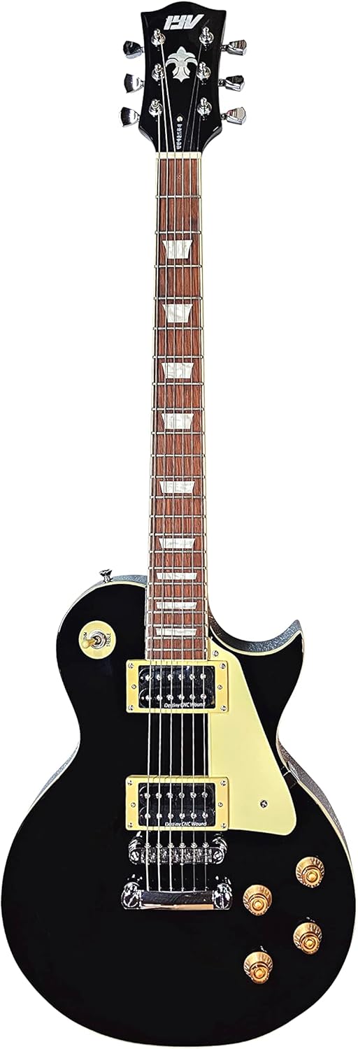 IYV 6 String Solid-Body Electric Guitar, Right, Black (ILS-340 BK)