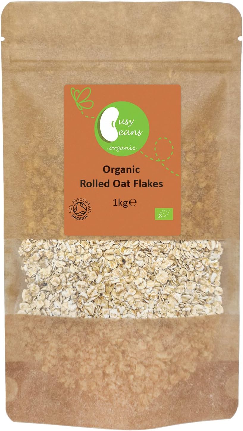 Organic Rolled Oat Flakes (Porridge) - Certified Organic- by Busy Beans Organic (1kg)