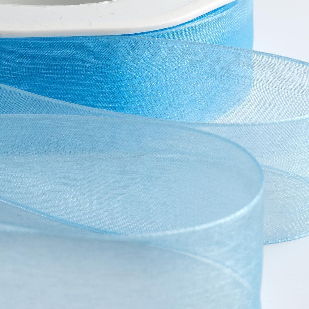 Italian Options Organza Chiffon Ribbon, 15mm x 20 Metre Roll, Blue
