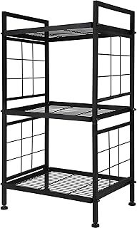 GIOTORENT 3-Wire Standing Storage Shelves, Metal Shelving Unit Pantry Rack for Laundry Kitchen Bathroom Organizer(Black)