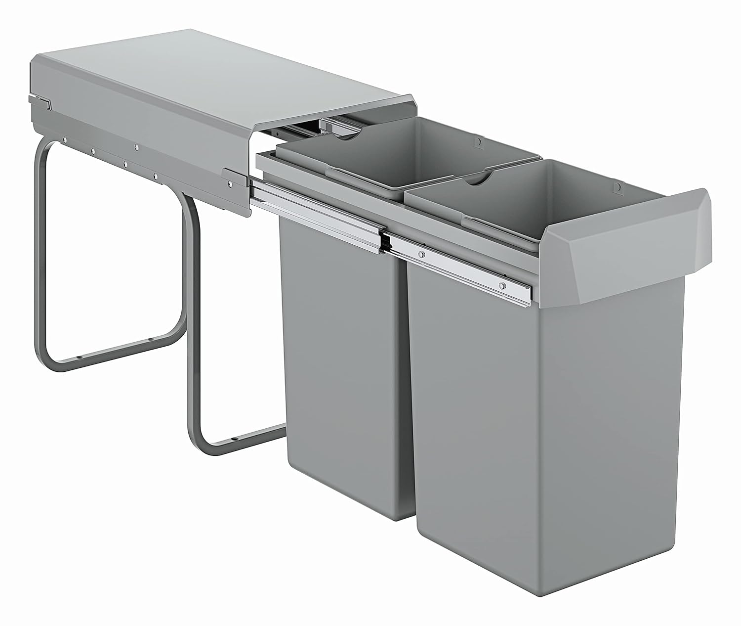 GROHE Kitchen Waste System - 2 Bins (15L Each), Telescopic Action, Floor Mounted for Cabinets 30 cm or Wider, Fits with Blue Home and Red M and L-Size Water Systems, 40855000