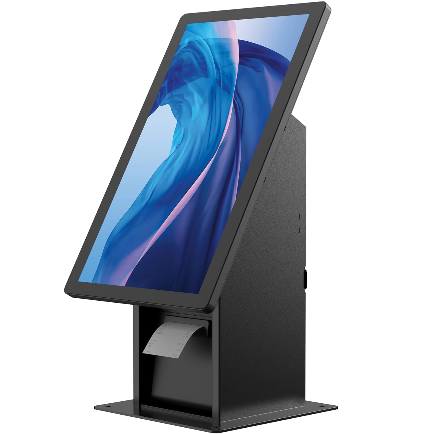 Self Service Kiosk POS Stand - CTA POS Kiosk with CPU & Printer Compartments for Digital Signage Displays TV's & Monitors up to 33 Pounds - for Restaurants, Retail & Business - Black - (ADD-SSKPCB)