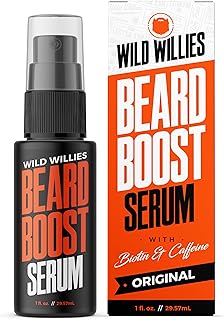 Wild Willies Beard Growth Serum - Natural Enhancer with Biotin, Caffeine & Essential Oils for Fuller, Thicker Facial Hair - Nourishing Daily Grooming