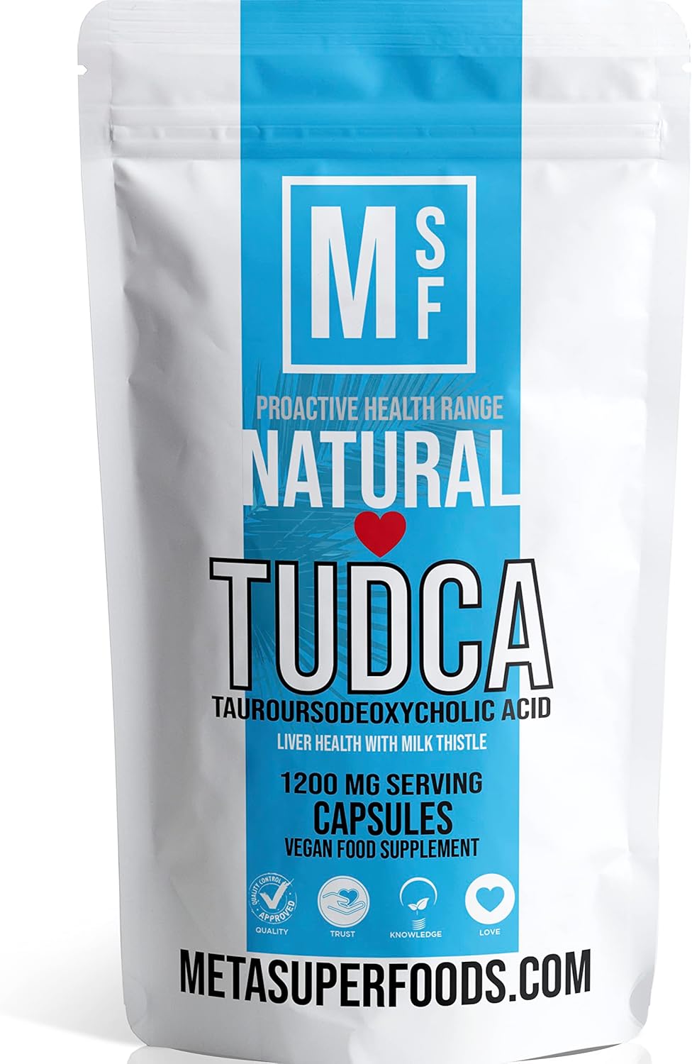 TUDCA | Tauroursodeoxycholic Acid (1200mg) | 60 High Potency Capsules | Vegan | Bile Salt Liver Health | No Binders No Fillers | Non-GMO | All Natural Ingredients