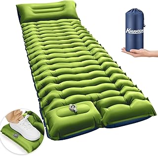 Sleeping Pad for Camping, Ultralight Inflatable Camping Mat with Pillow Built-in Foot Pump Sleeping Pads, Compact & Lightweight Air Mattress for Camping, Backpacking, Hiking