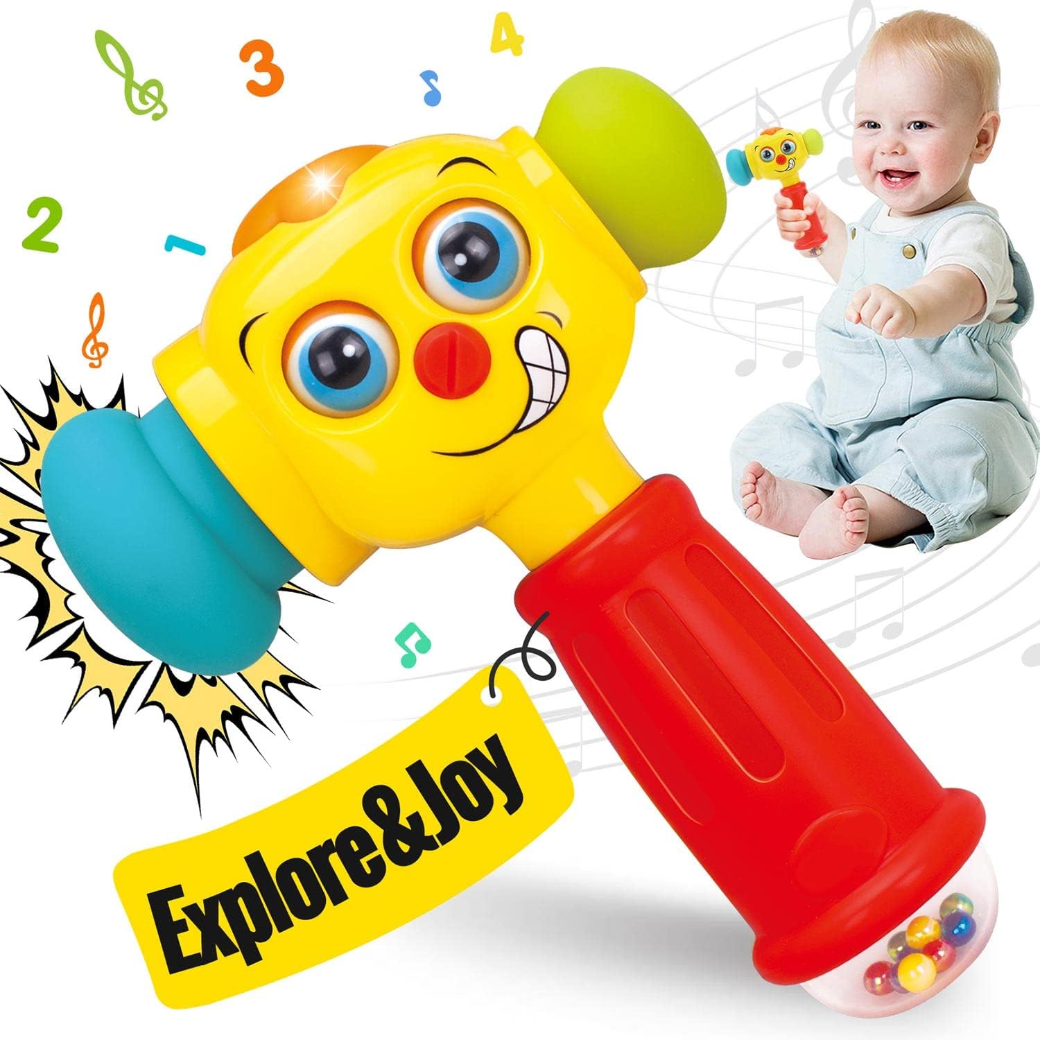 Toys for 1 Year Old Boys 1 Year Old Boy Toys, Hammer Music Light Flashing Baby Toy, Baby Boy Toy 12-18 Months Early Development & Activity 1st Birthday Gifts