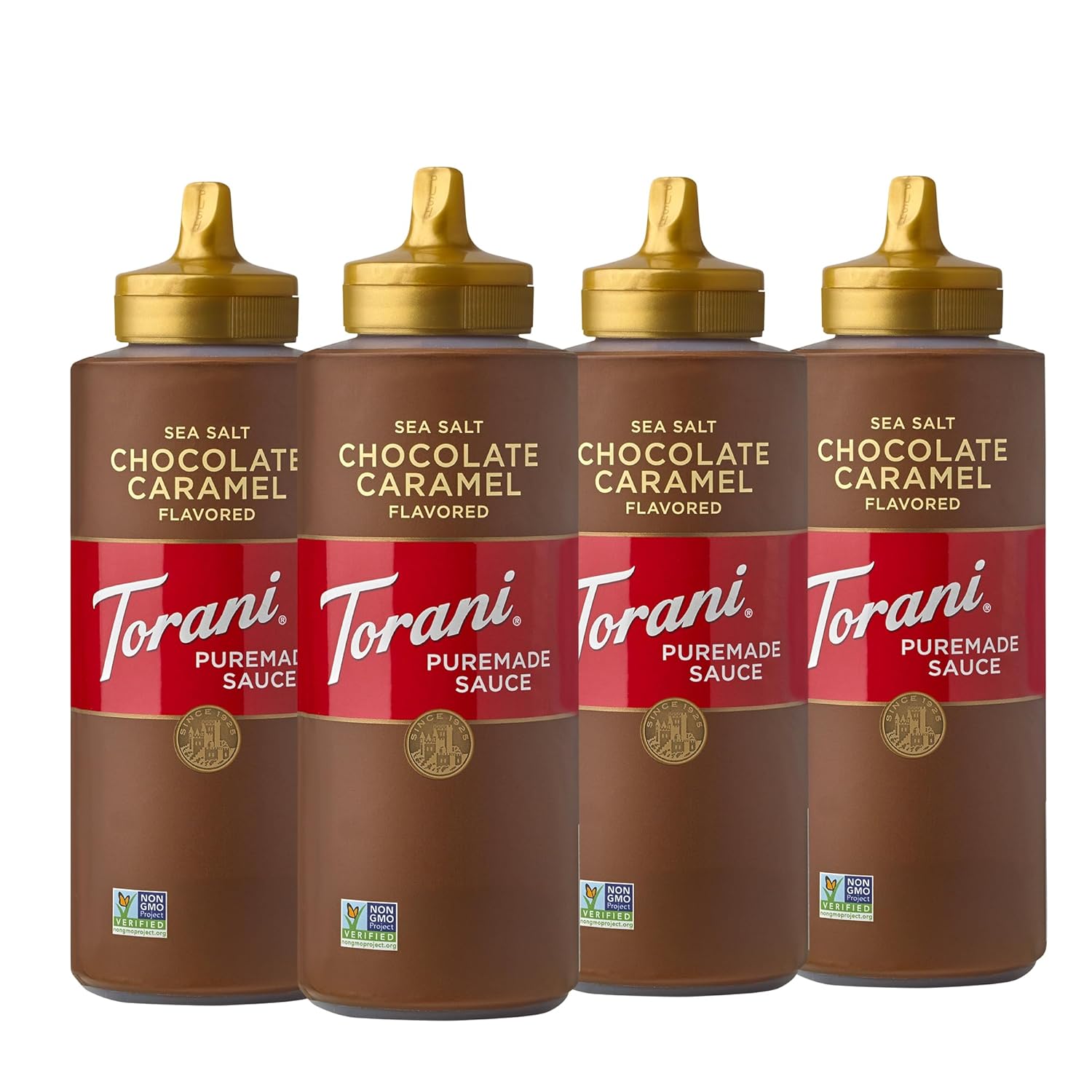 Torani Puremade Sauce, Salted Chocolate Caramel, 16.5 Ounces (Pack of 4 - Packaging May Vary)