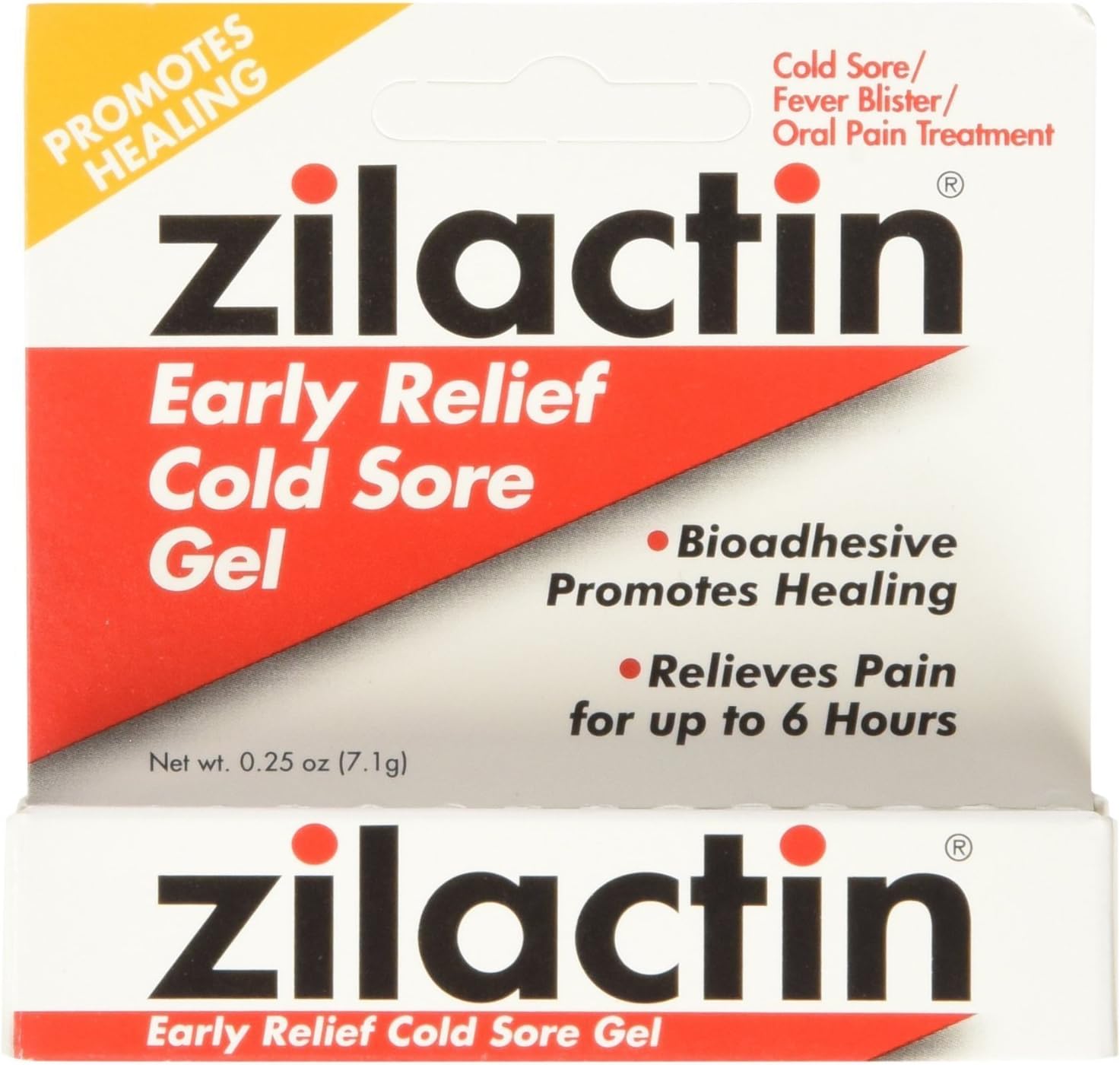 Zilactin Cold Sore Gel, Medicated Gel, 2 Count