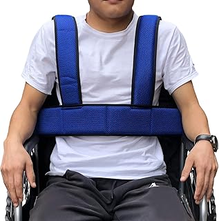 Wheelchair Seat Belt Torso Support Vest for Patient, Elderly & Disabled, Adjustable Full Body Harness Prevent Tilting or Falling & Keep User Upright, Chest Waist Band with Easy Release Buckles