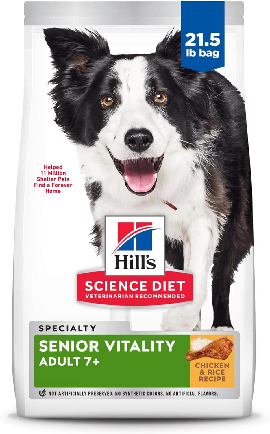 Hill's Science Diet Senior 7+ Senior Vitality Chicken & Rice Recipe Dry Dog Food 21.5 lbs.