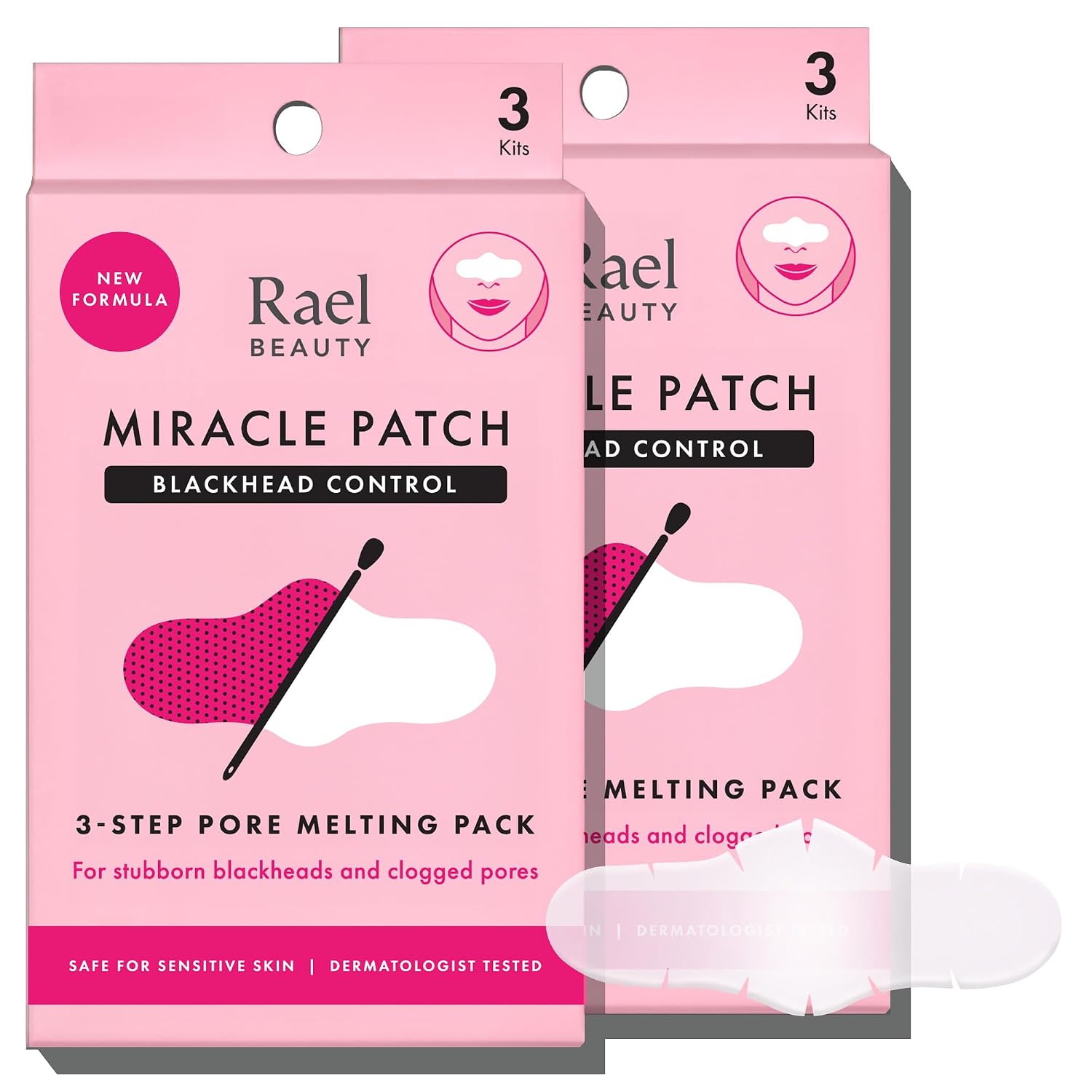 Rael Miracle Melting Pack, Gentle Blackhead Remover, Nose Strips (6 Count)