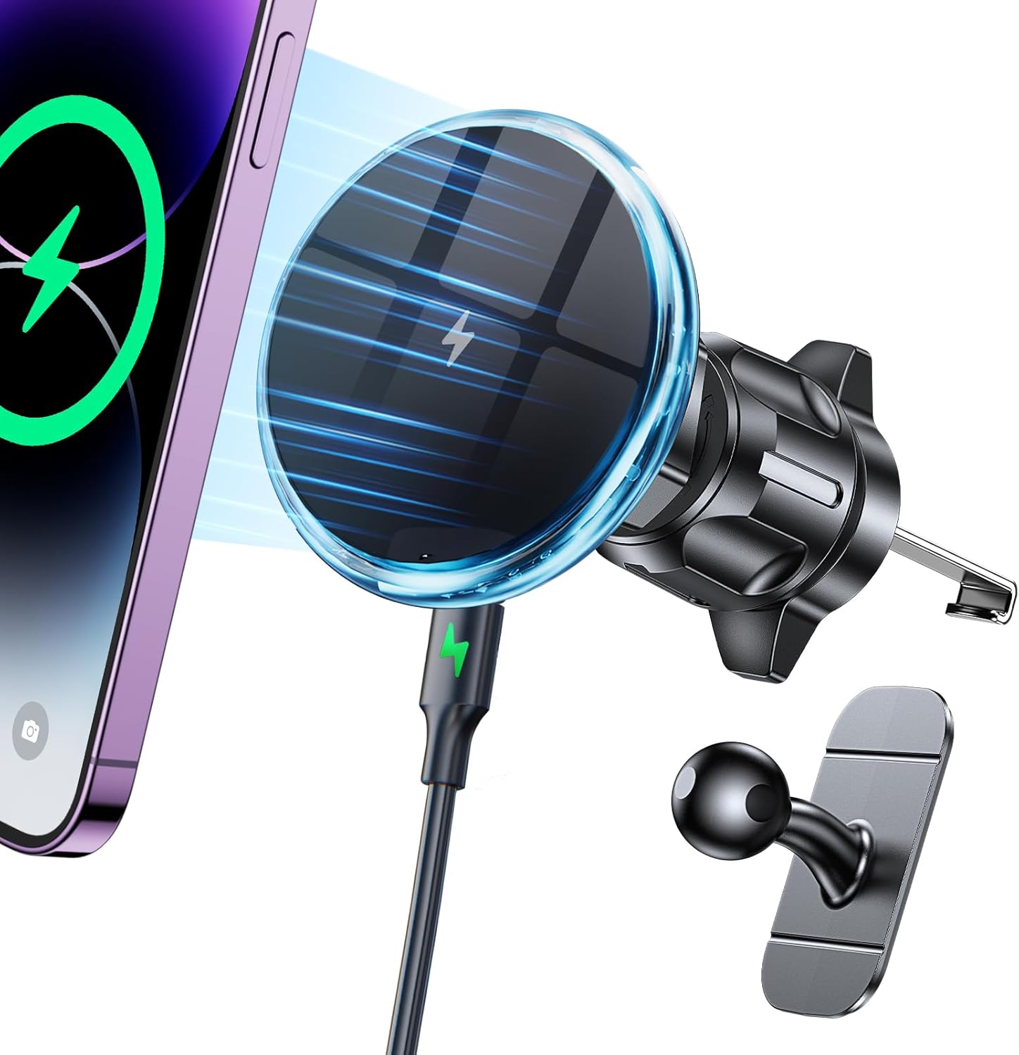 for Magsafe Car Mount Charger iPhone Wireless Car Charger【Vent+Dash】 Magnetic car Phone Holder Mount【Strong Magnet】 Automobile Phone Mount Holder Vent Fit iPhone 16 Pro Max 15 14 13 12 Magsafe case
