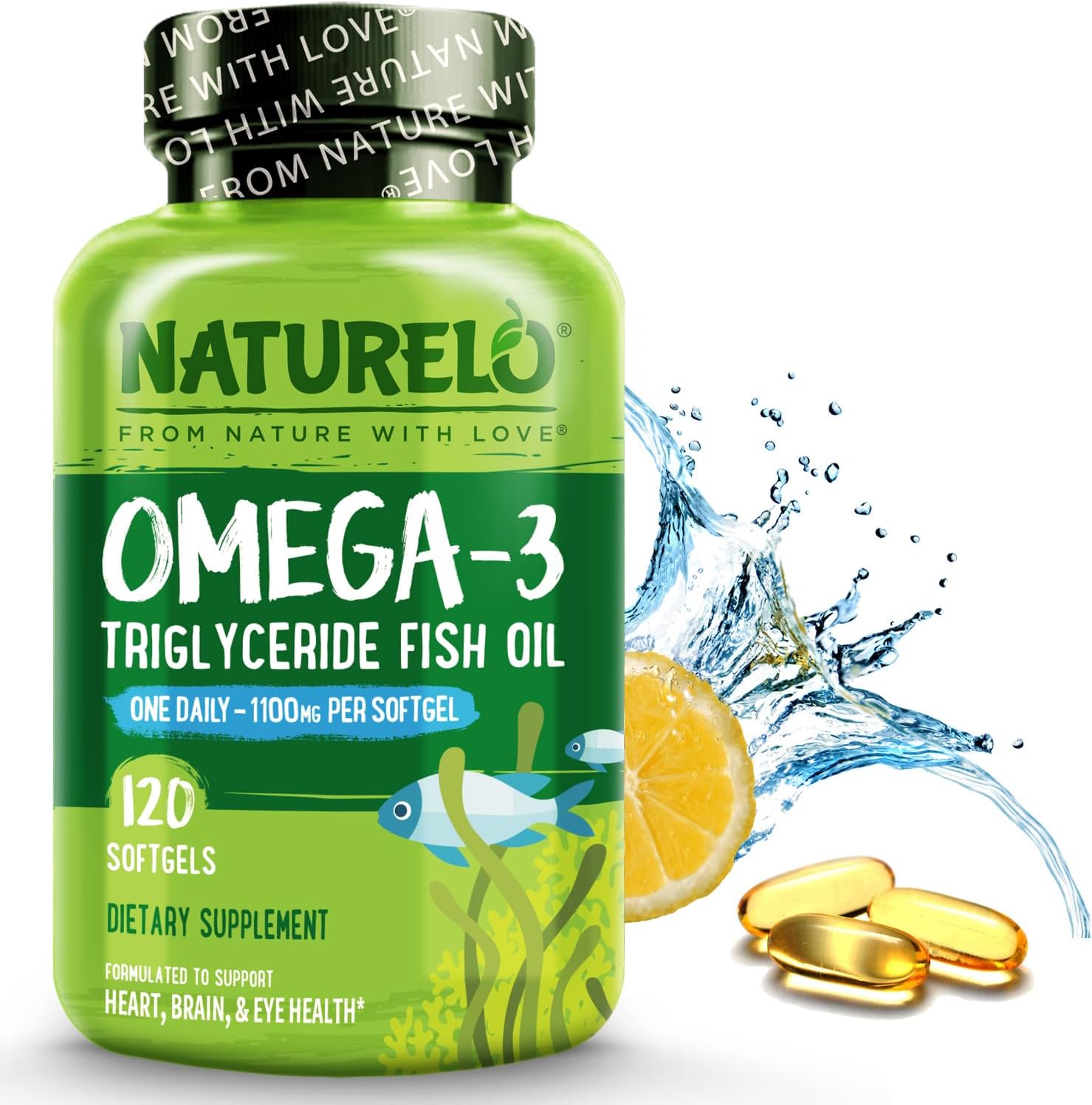 Your Previous Contribution: NATURELO Burpless Omega 3 Fish Oil Supplement - 1100mg Triglyceride Omega-3, EPA + DHA, Liquid Fish Oil for Heart, Eye, Brain, Joint Health - 120 Softgels, 4 Months Supply