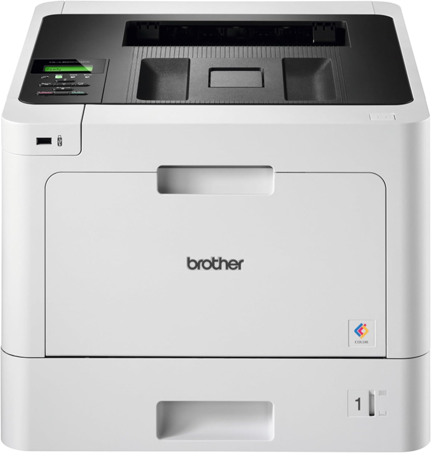 Brother HL-L8260CDW Colour Laser Printer - Single Function, Wireless/USB 2.0/Network, 2 Sided Printing, A4 Printer, Business Printer, UK Plug, Light Grey/Black, 2-Line LCD