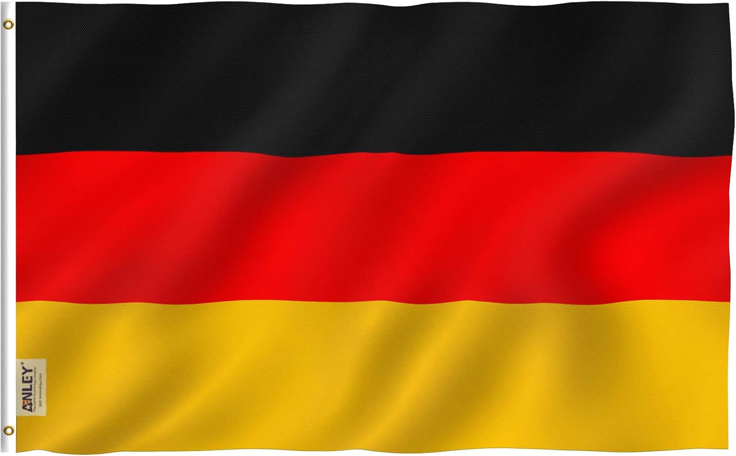 Anley Fly Breeze 3x5 Foot Germany Flag - Vivid Color and Fade proof - Canvas Header and Double Stitched - German Flags Polyester with Brass Grommets 3 X 5 Ft