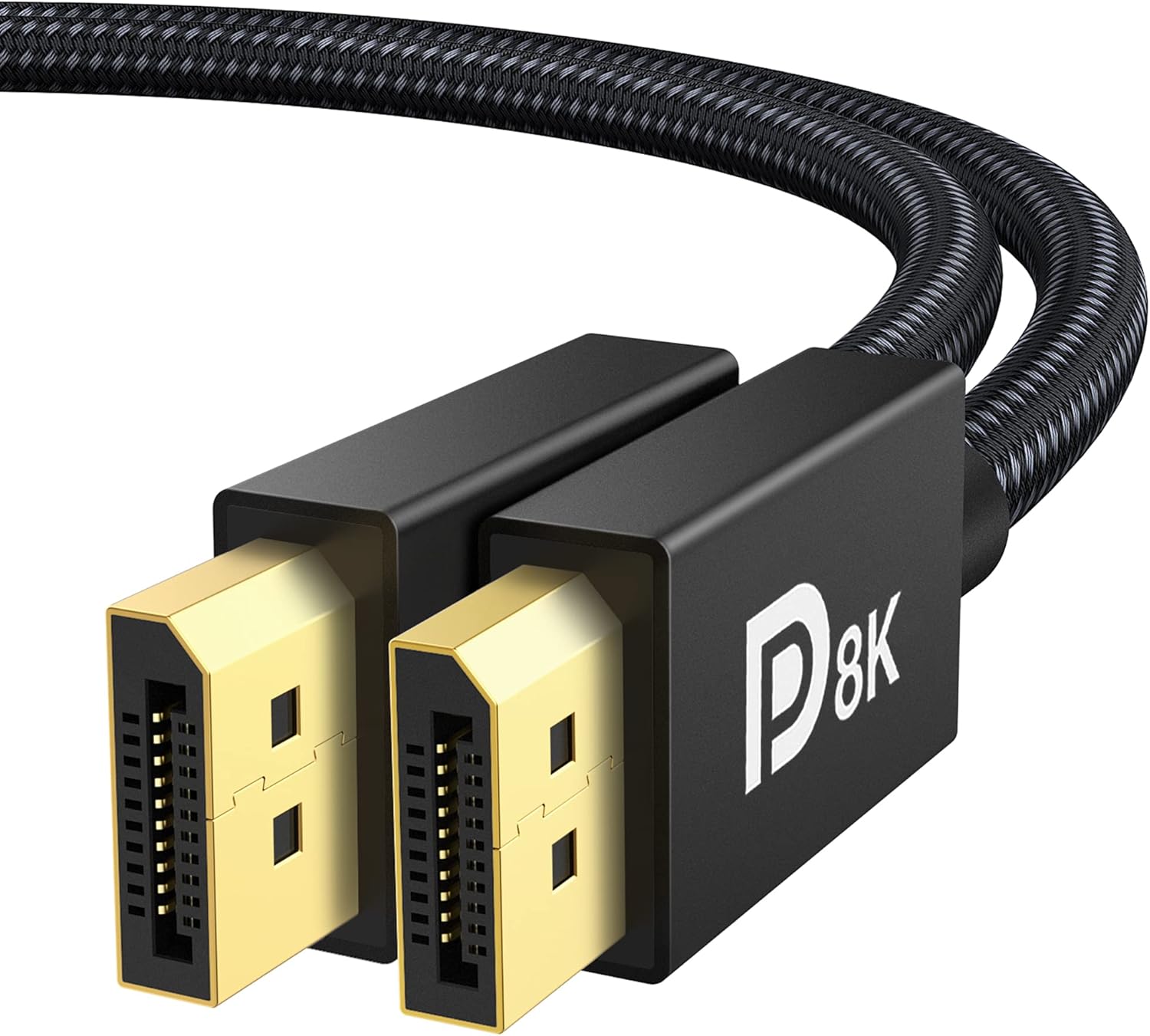 IVANKY 8K DisplayPort Cable 1.4, VESA Certified DP Cable 6.6ft (8K@60Hz, 4K@144Hz, 2K@240Hz)HBR3 Support 32.4Gbps, HDR, HDCP 2.2, FreeSync G-Sync, Braided Display Port for Gaming Monitor, Graphics, PC