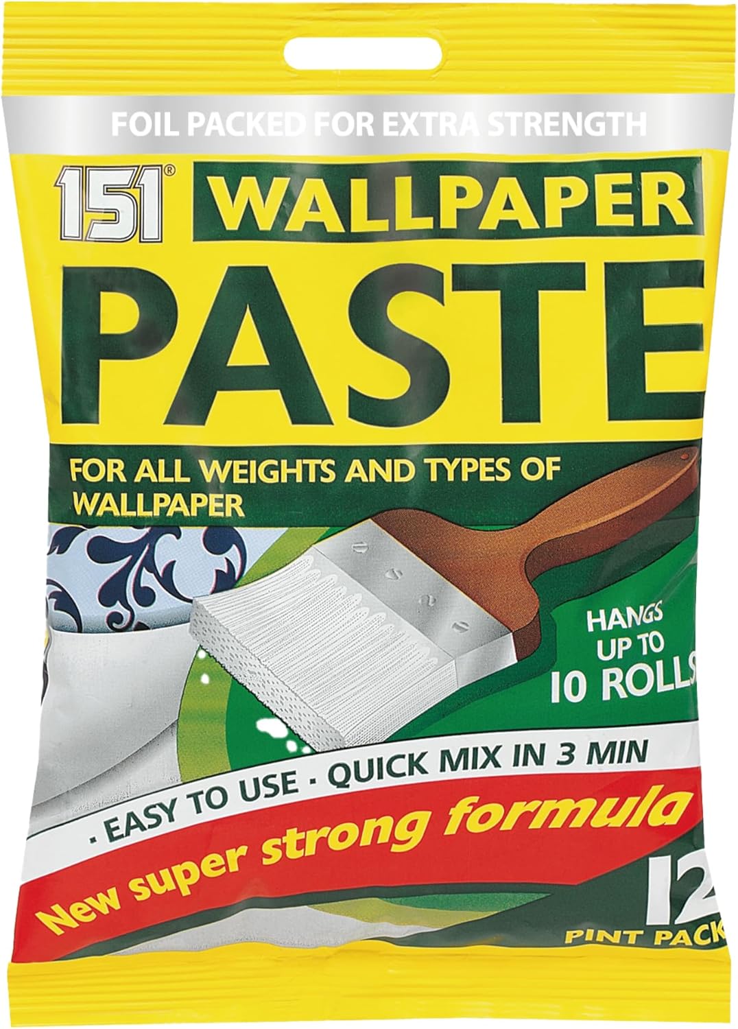 151 Wallpaper Paste | Suitable For All Wallpaper (10 Rolls Pack) - Super Strong Formula