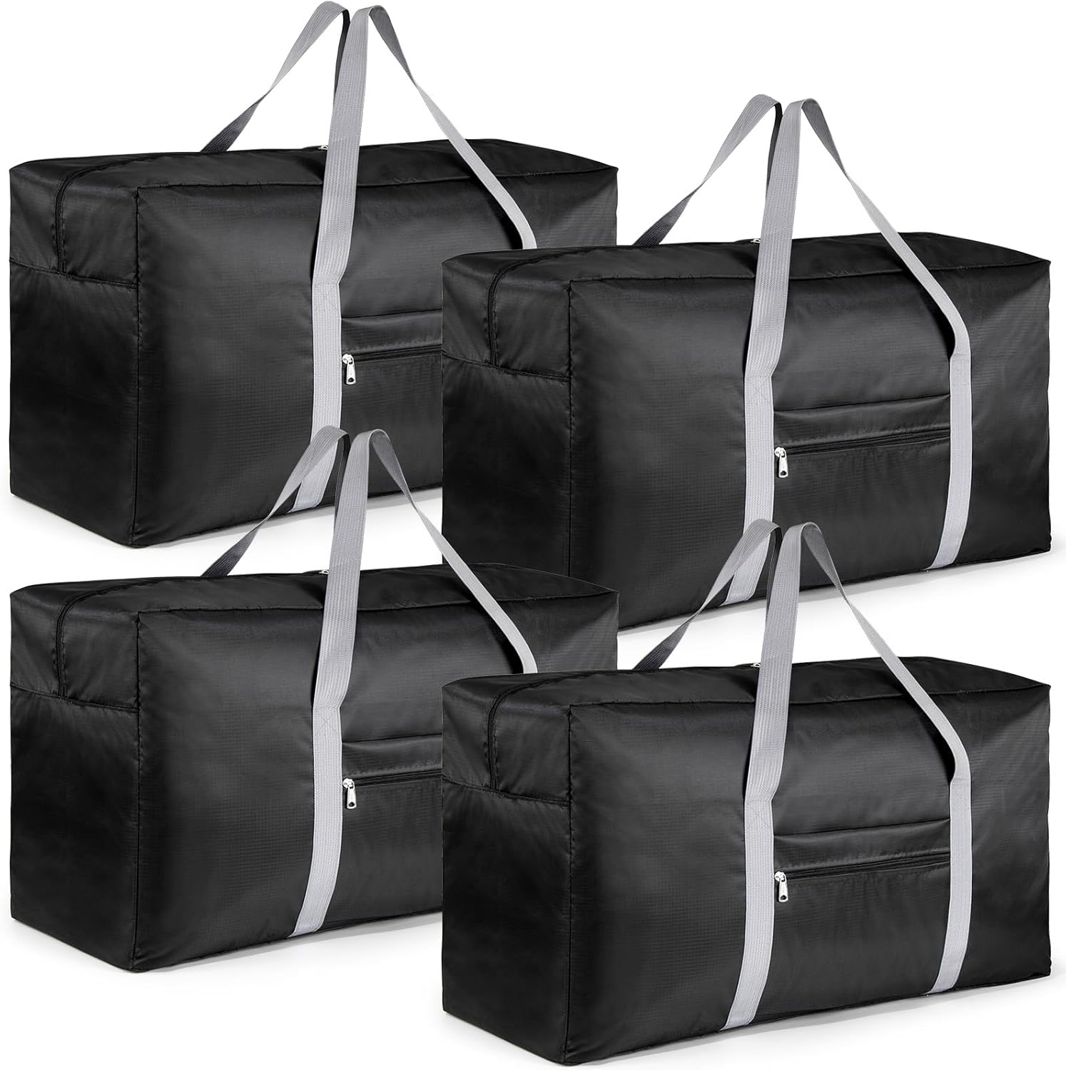 4 Pack 1680d Oxford Fabric Extra Large Travel Duffle Bag Waterproof, Foldable Lightweight Holdall Bags Sports Heavy Duty, 90 L Travel Duffle Bag with Outside Pocket (75x30x40cm)