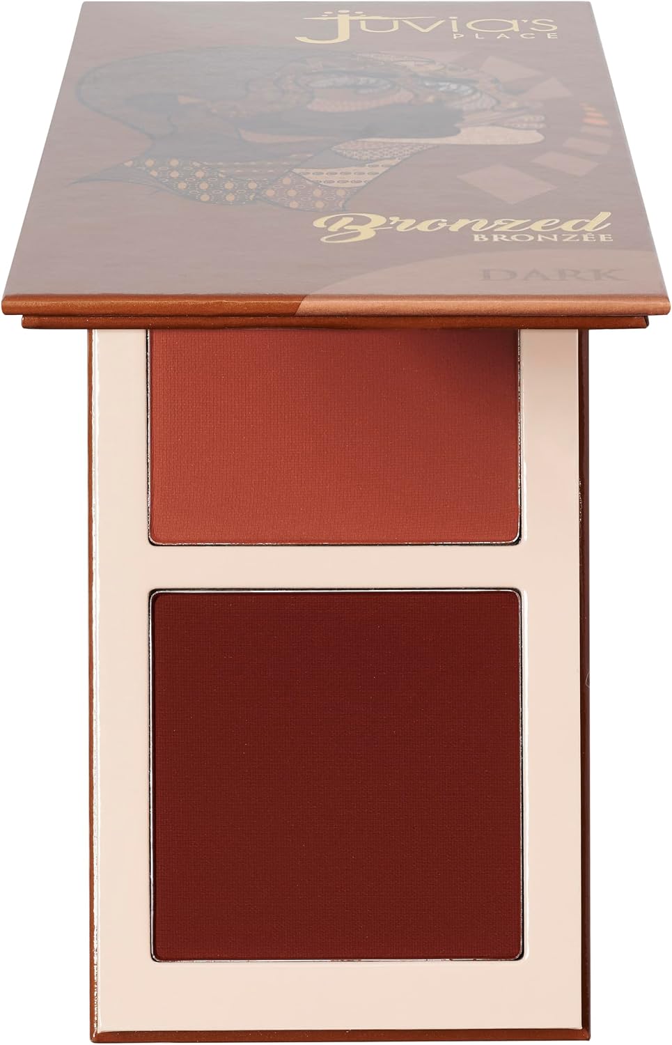 Juvia 's Place Bronzed Duo Bronzer Dark Bronzer, Soft Matte, Contour Powder, Pressed Tanning Powder, Long Lasting and Buildable Tanning Powder, Suitable for Dark Skin Tones A Bro