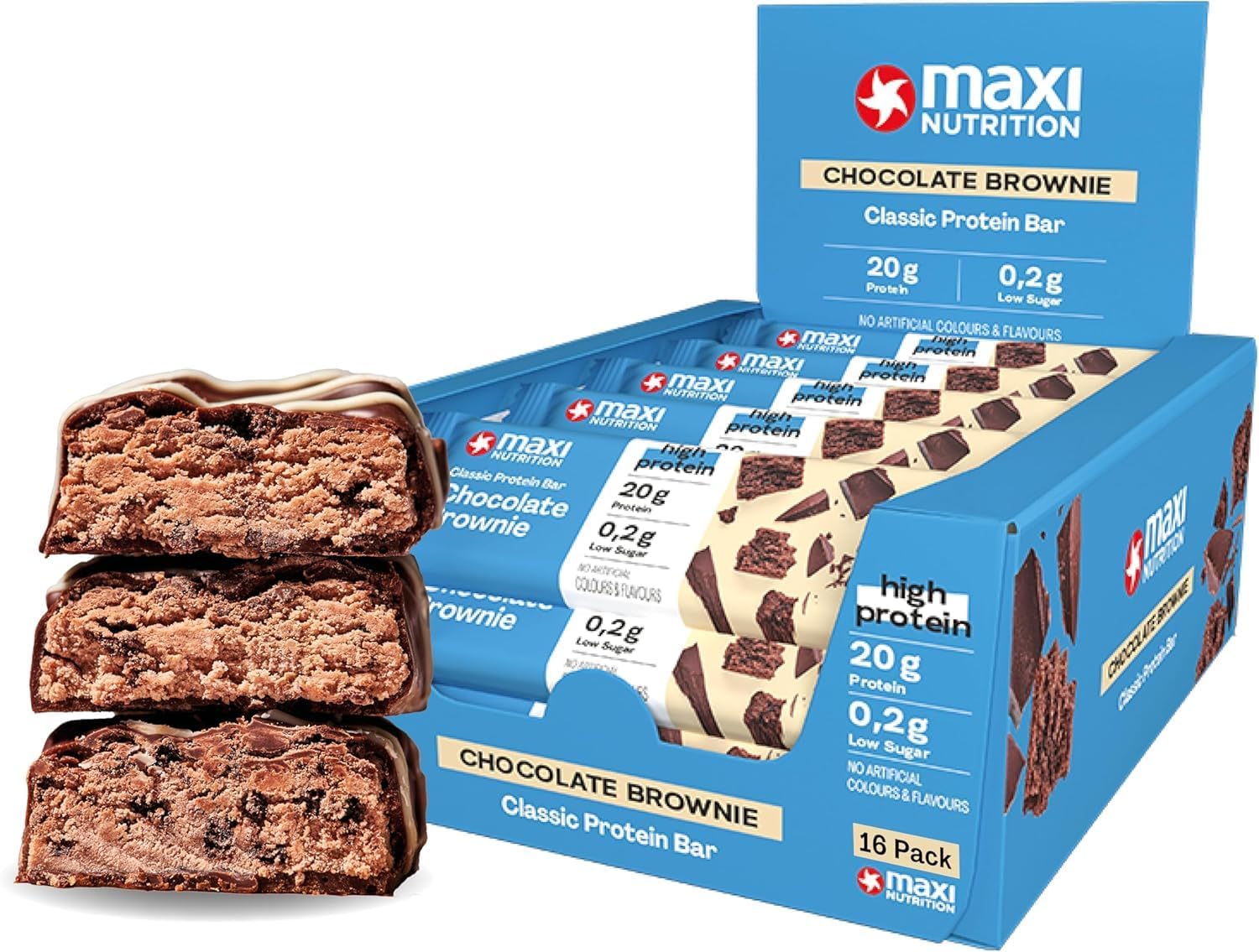 Classic Protein Bar Chocholate Brownie 40g, 20g Protein per bar, 136 kcal per bar, 3.5g fat,16 x 40g bars