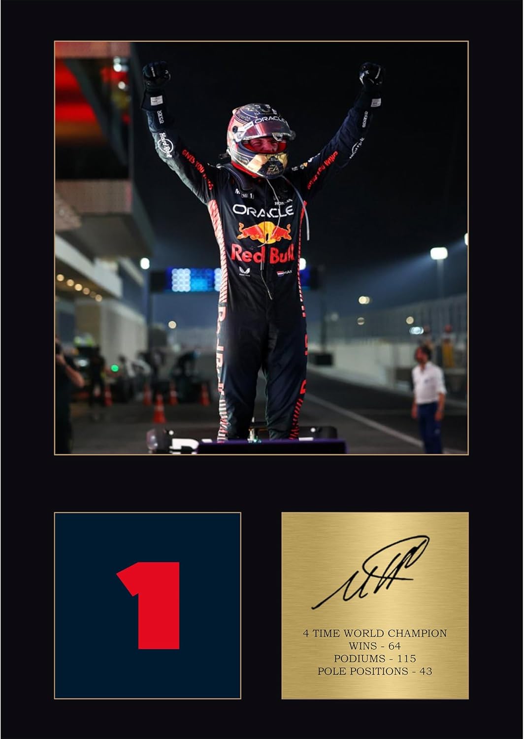 Max Verstapen Gift Signed A4 Print Display Unframed Formula 1 Gifts Digitally Reproduced Signature Gift For Formula 1 Fans Red Bull Formula 1 Team