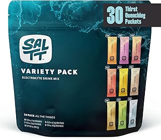SALTT Electrolytes Powder Flavored Drink Mix - All The Things Variety - 30 Hydration Packets - Magnesium, Potassium, Sodium, Trace Minerals - Zero Sugar & Gluten Free - Travel Essentials - By Keto Chow