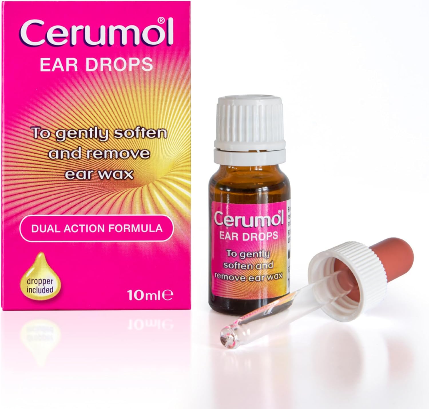 Cerumol Extra Virgin Olive Oil Ear Drops, 10ml, Gentle, Natural Formulation, Helps to Relieve Symptoms of Ear Wax, Softens Earwax, Dropper Included