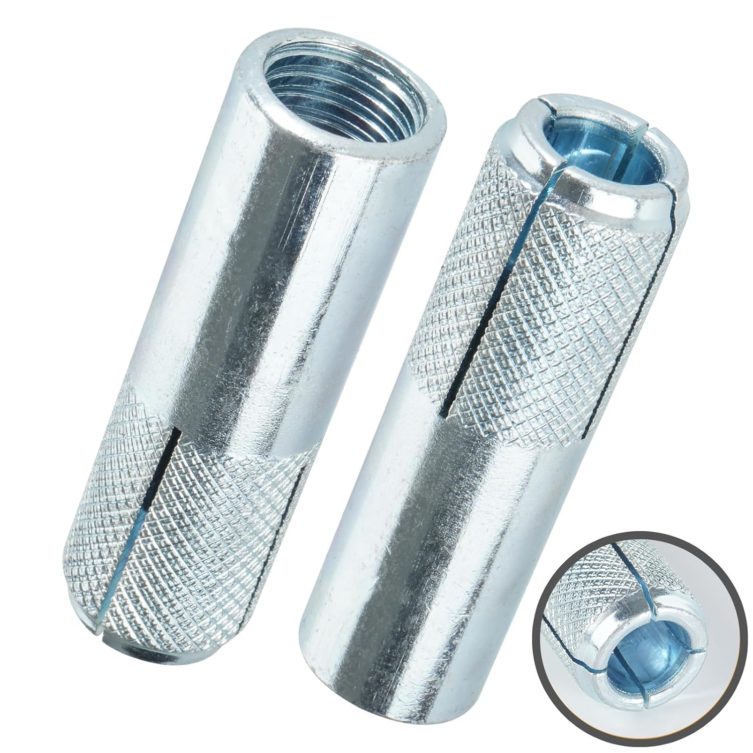 Party Animal Drop-in Anchors, 50 PCs 1/2"-13 Zinc-Plated for Concrete, Secure Mounting, Industrial-Strength, Easy Installation - Internal Forced Expansion Screw Bolts for Solid Concrete