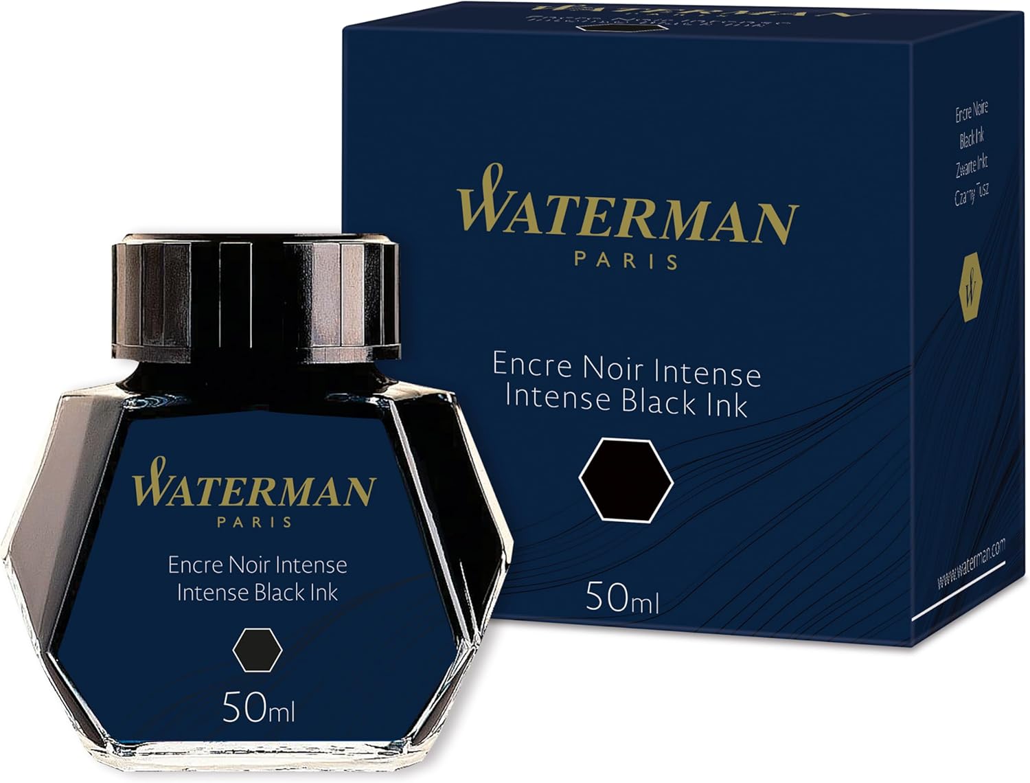 Waterman Fountain Pen Ink | Intense Black | 50ml Bottle