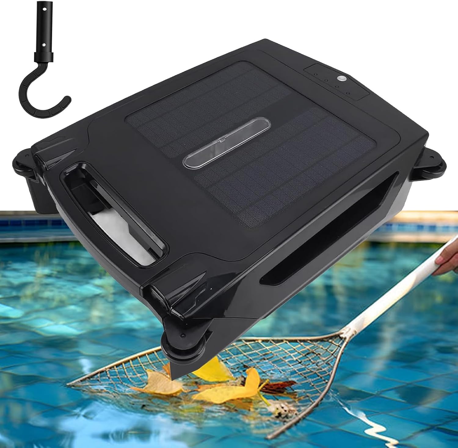 Pool Skimmer Robot with Solar Panel Automatically Design, Pool Skimmer Robotic, Twin Motors Automatic Pool Skimmer (Skimmer with Solar Panel)