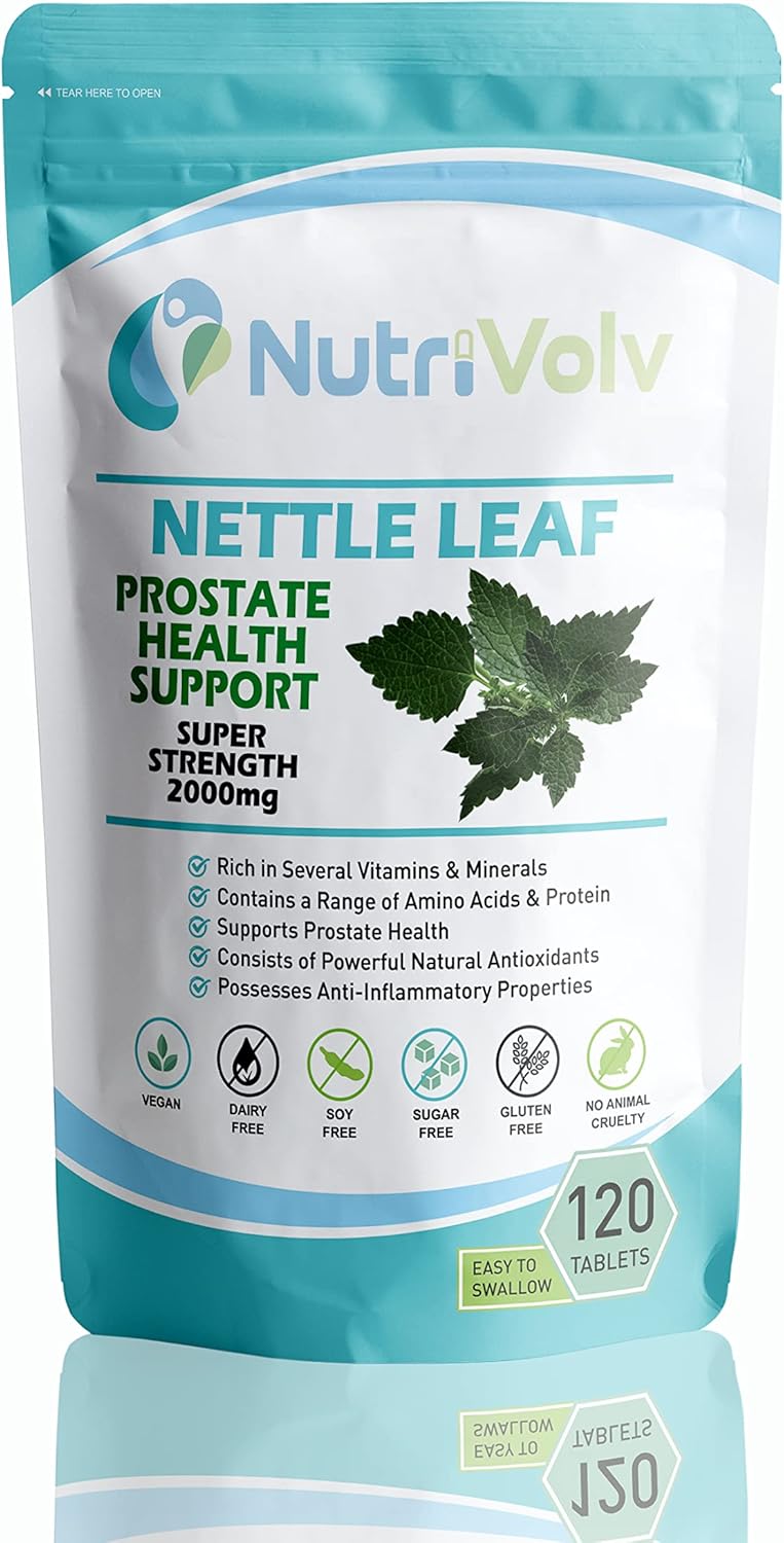 Nettle Leaf Supplement Tablets- Fight Allergy, Reduce Joint Pain, and Improve Prostate Health for Men and Women- 2000 mg Pack of 120 Pills.