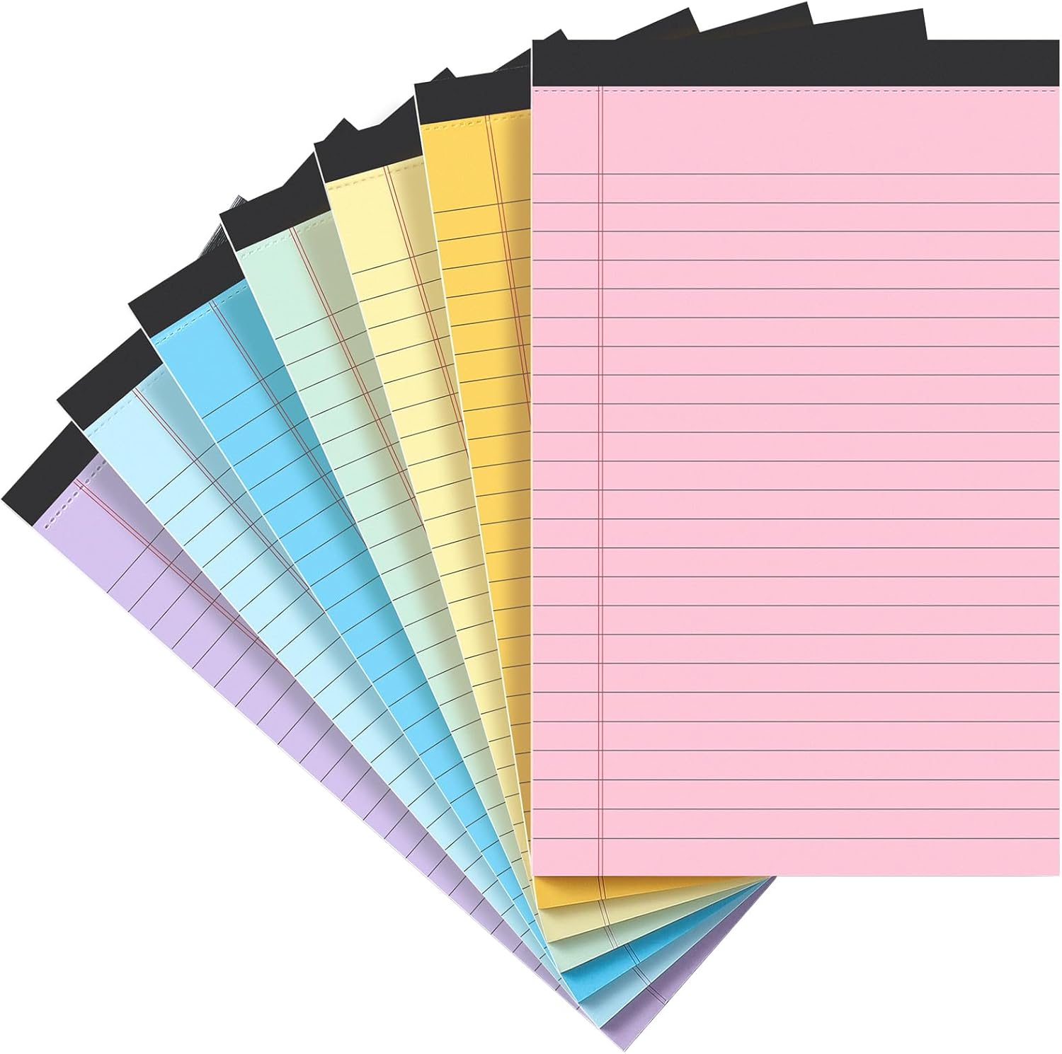 VITEVER Small Note Pads 5x8, [7 Pack] Colorful College Narrow Ruled Legal Pads,Micro Writing Pads Perforated Lined Note Paper for Study, Office, To-Do Lists, 30 Sheet/notepad, Multicolor