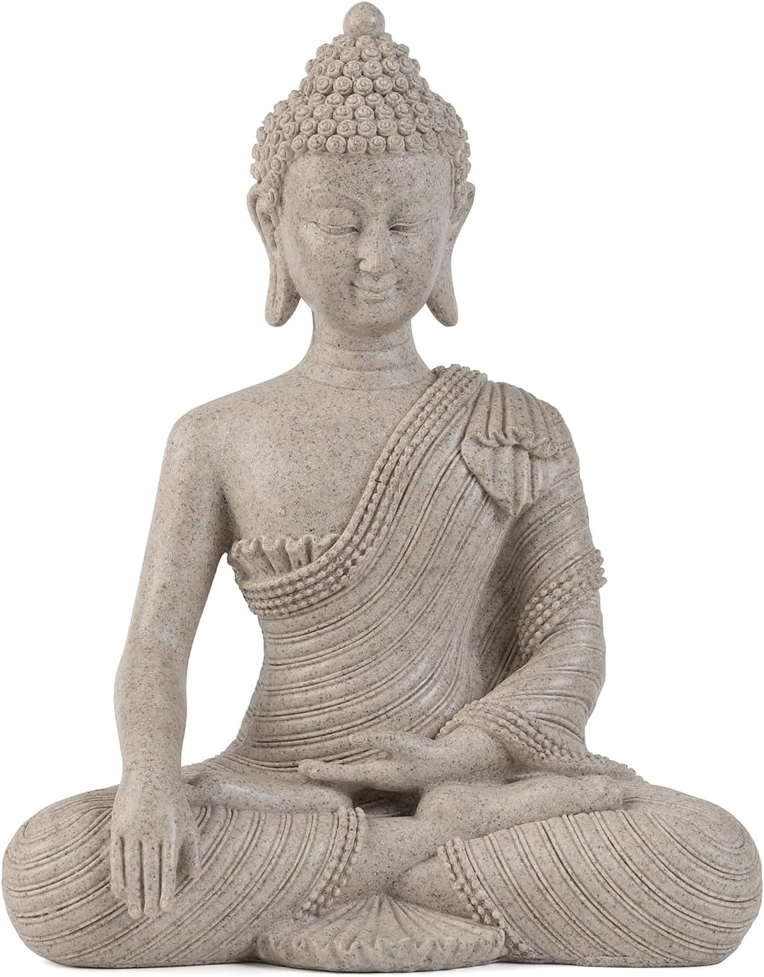 Buddha Statue for Home Decor Beige White-Buddha Statue Large for Spiritual 10.2''-Buddha Decor for Living Room-Buddha Statues for Zen Decor –Indoor Buddha Gift for Shrine, Meditation or Relaxation