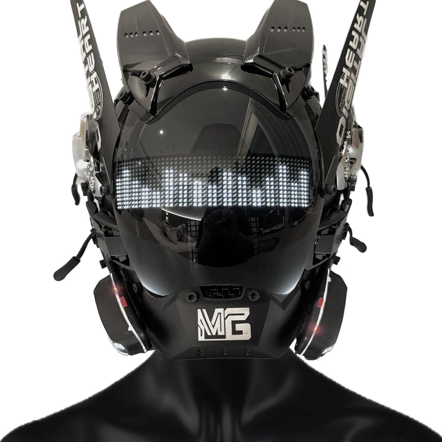Punk Mask for Adults, Halloween Cosplay Mask, Party Gift, LED Light Up, Cool Men's Costume Mask Helmet