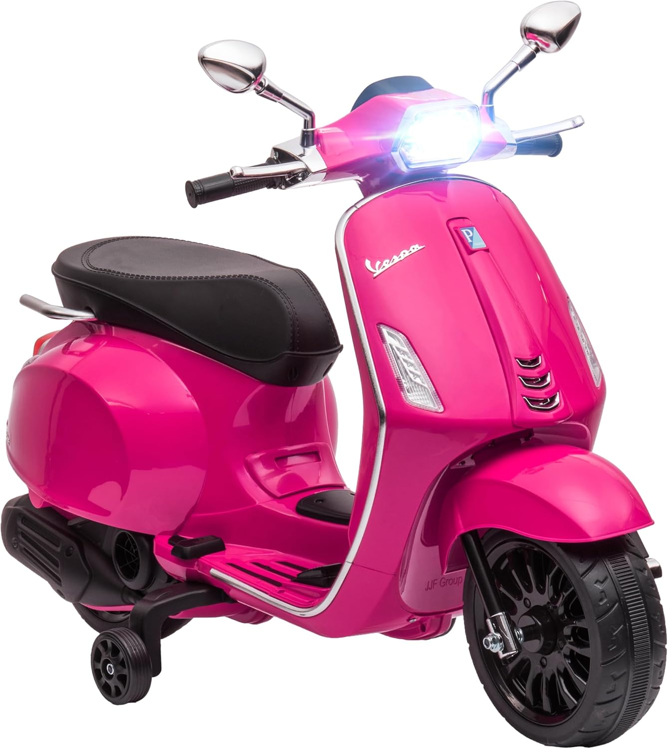 Qaba Vespa Licensed 6V Kids Motorcycle, Kids Electric Bike, Battery-Operated Motorbike with Single Button Start, FM Radio, Music, Headlight, Pink