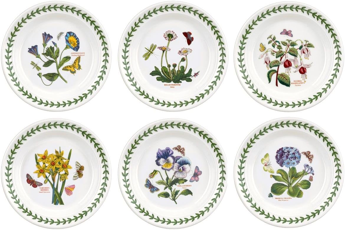 Portmeirion Home & Gifts BG05082 Botanic Garden Side Plates 16.5cm - Set of 6, White