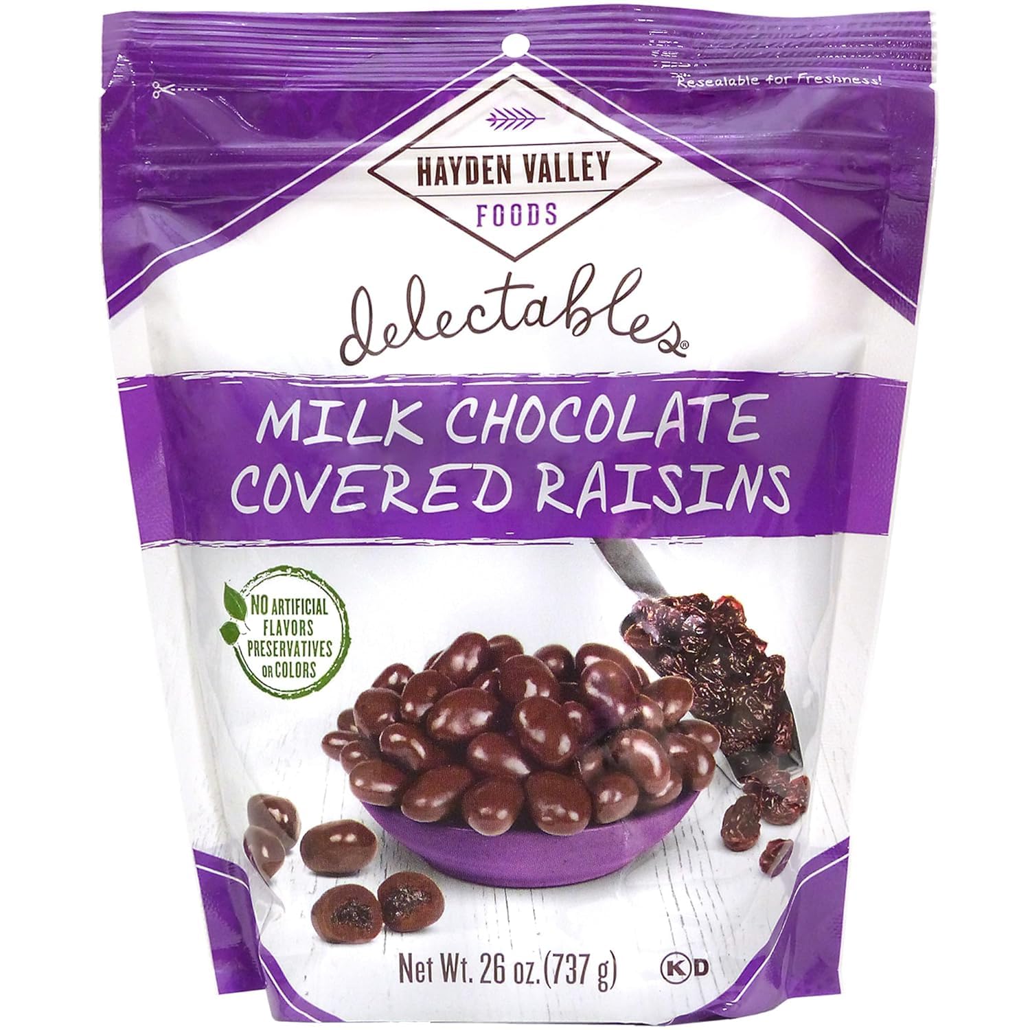 Hayden Valley Foods Milk Chocolate Covered Raisins - 26 oz - No Artificial Flavors Preservatives or Colors