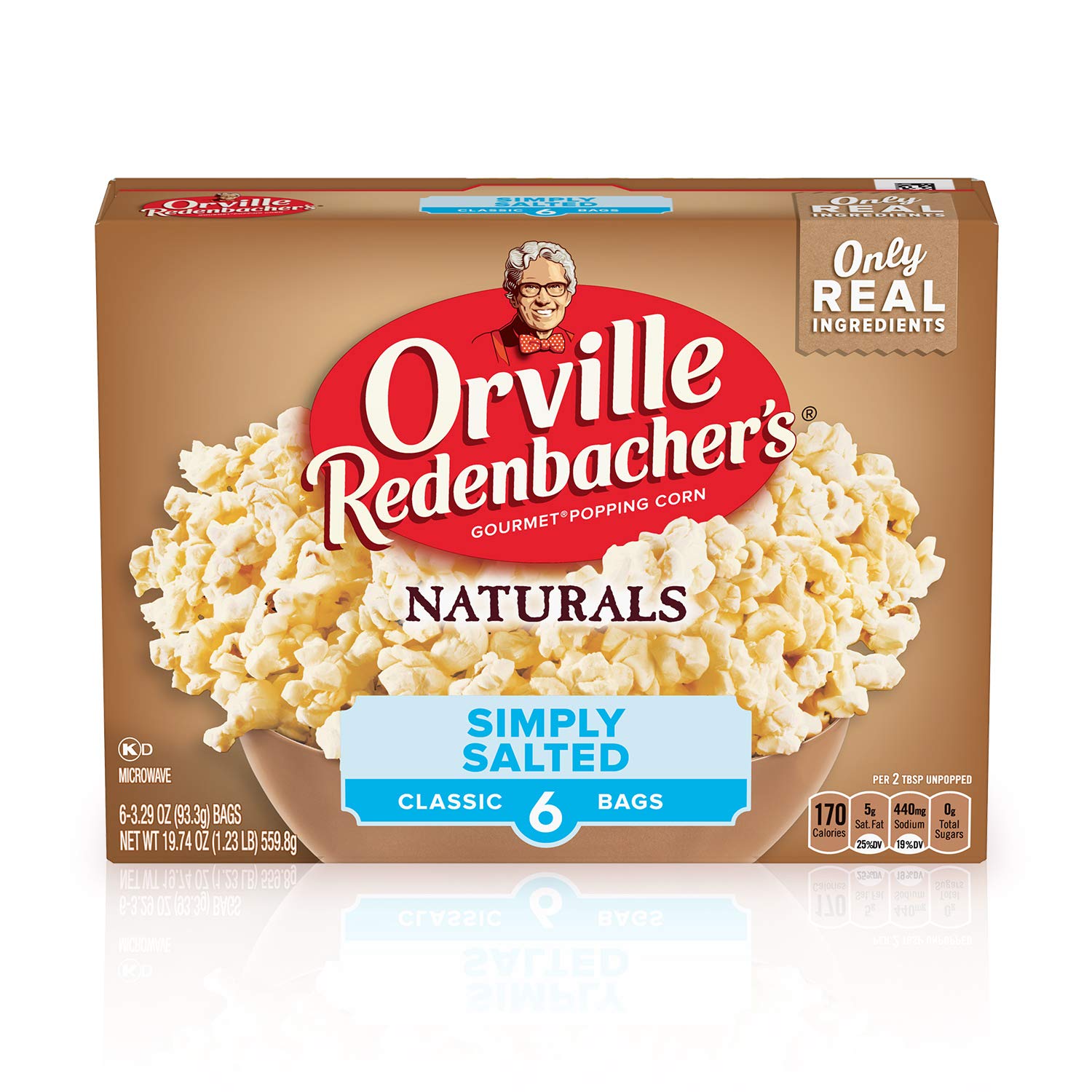 Orville Redenbacher’s Naturals Simply Salted Microwave Popcorn, Gluten Free, 6 Count Popcorn Bags (6 Boxes)