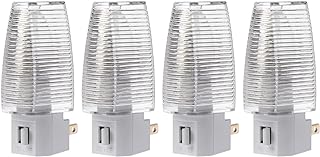 Plug in Night Light with Manual On/Off Switch for Hallway, Kid’s Bedroom, Stairways – Includes 4W Bulb | 4 Pack