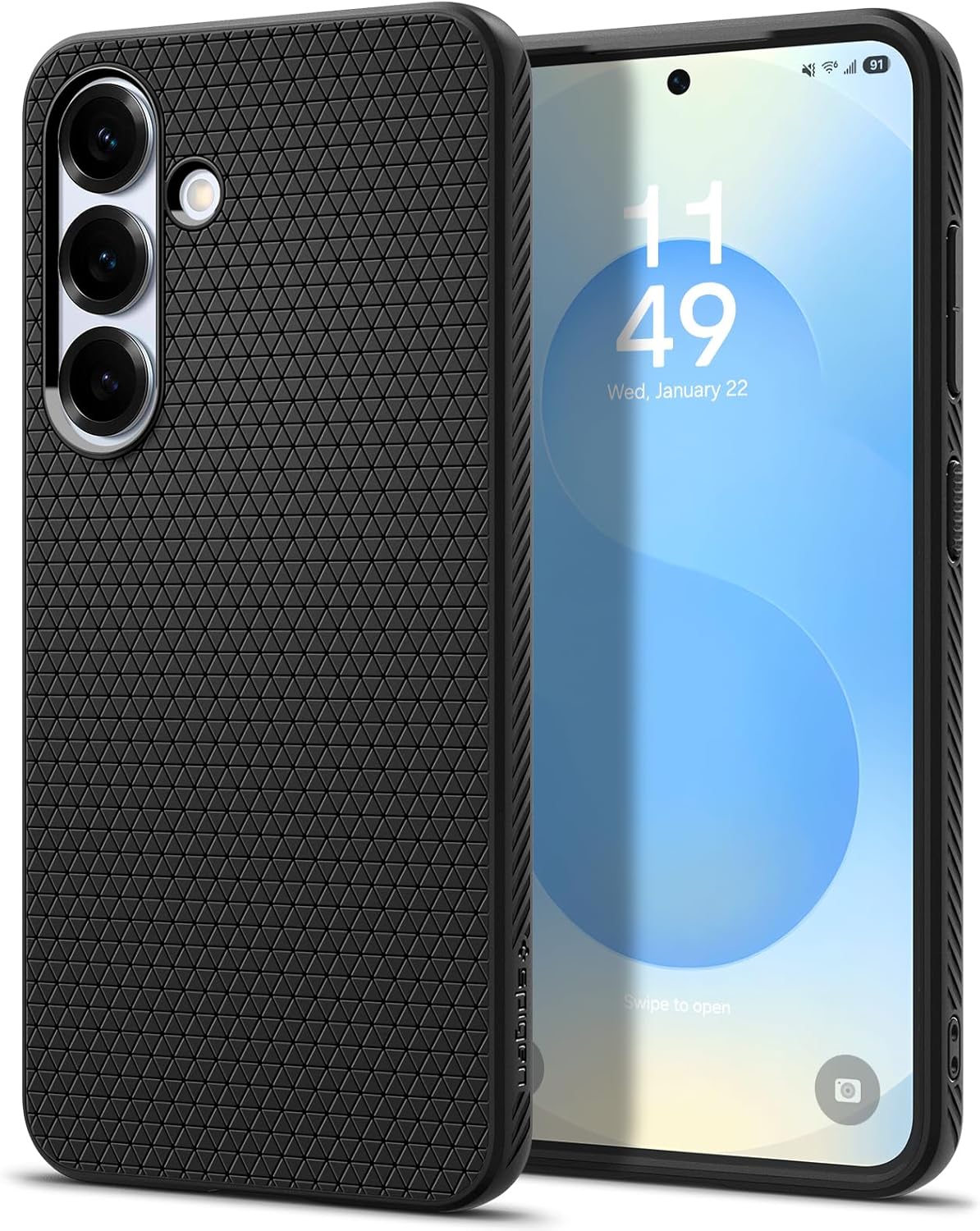 Spigen Liquid Air Designed for Galaxy S25 Case (2025) [No Magnet Ring], [Military-Grade Protection] - Matte Black