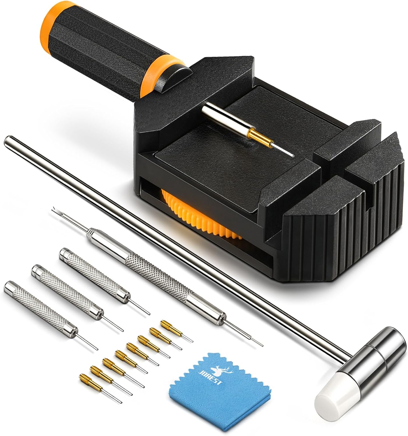 JOREST Watch Link Removal Kit, Resizing Tool for Bracelet Adjustment & Replacement, Pin Remover for Sizing Strap, Watch Adjuster, Hammer for Watch Repair, Adjust Band, with User Manual, Punches