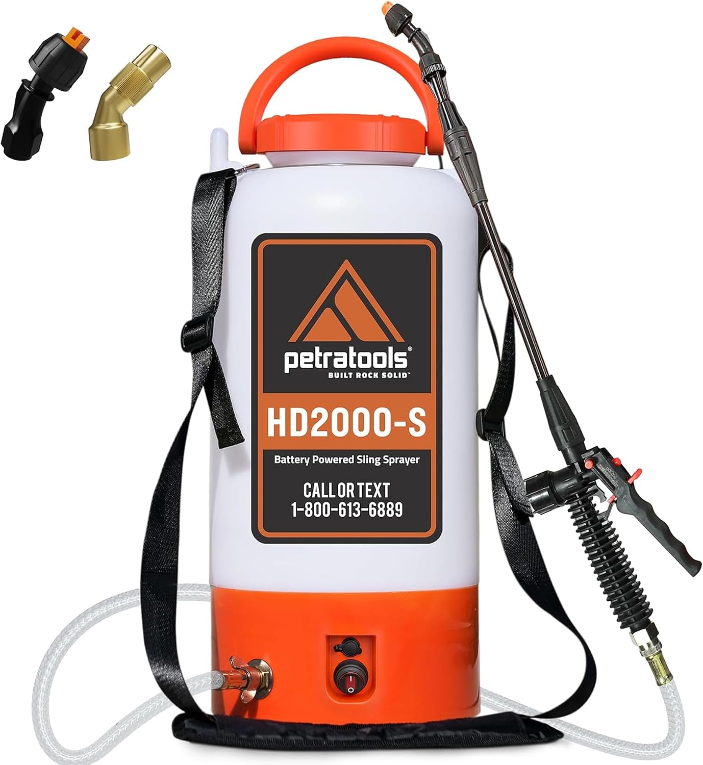 PetraTools HD2000-S 2 Gallon Battery Powered Garden Sprayer, 2 Hour Runtime