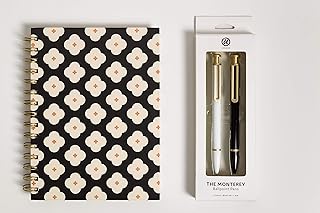 U Brands Abstract Terracotta Floral Spiral Journal with 2 Ballpoint Pens