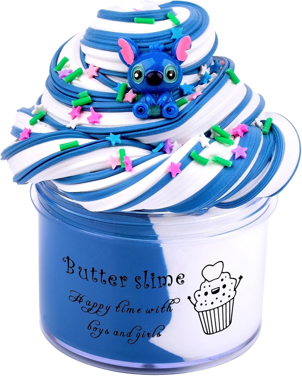 Newest Blue Butter Slime, Super Soft and Non-Sticky Fluffy Butter Slime Kit for Girls Boys, Kids Party Favors Putty Toys Gift (200ML)